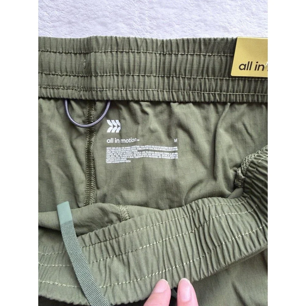 All in Motion Men’s Green Jogger Pants Nylon Stretch Drawstring M 28